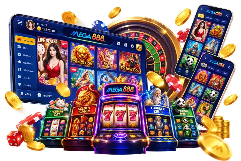Set meja MEGA888 pada telefon dan desktop